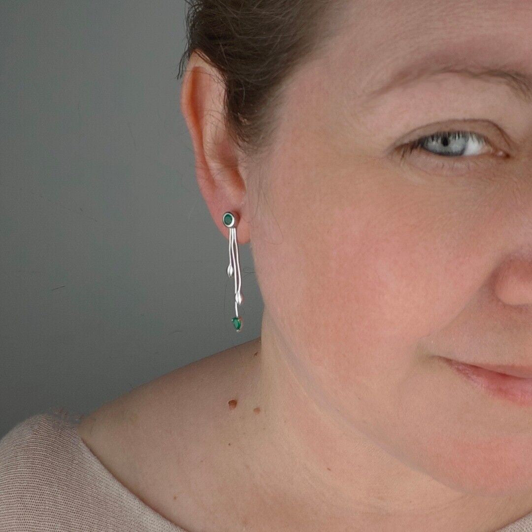 Peridot Infinity Loop Earrings in Gold Plated Sterling Silver