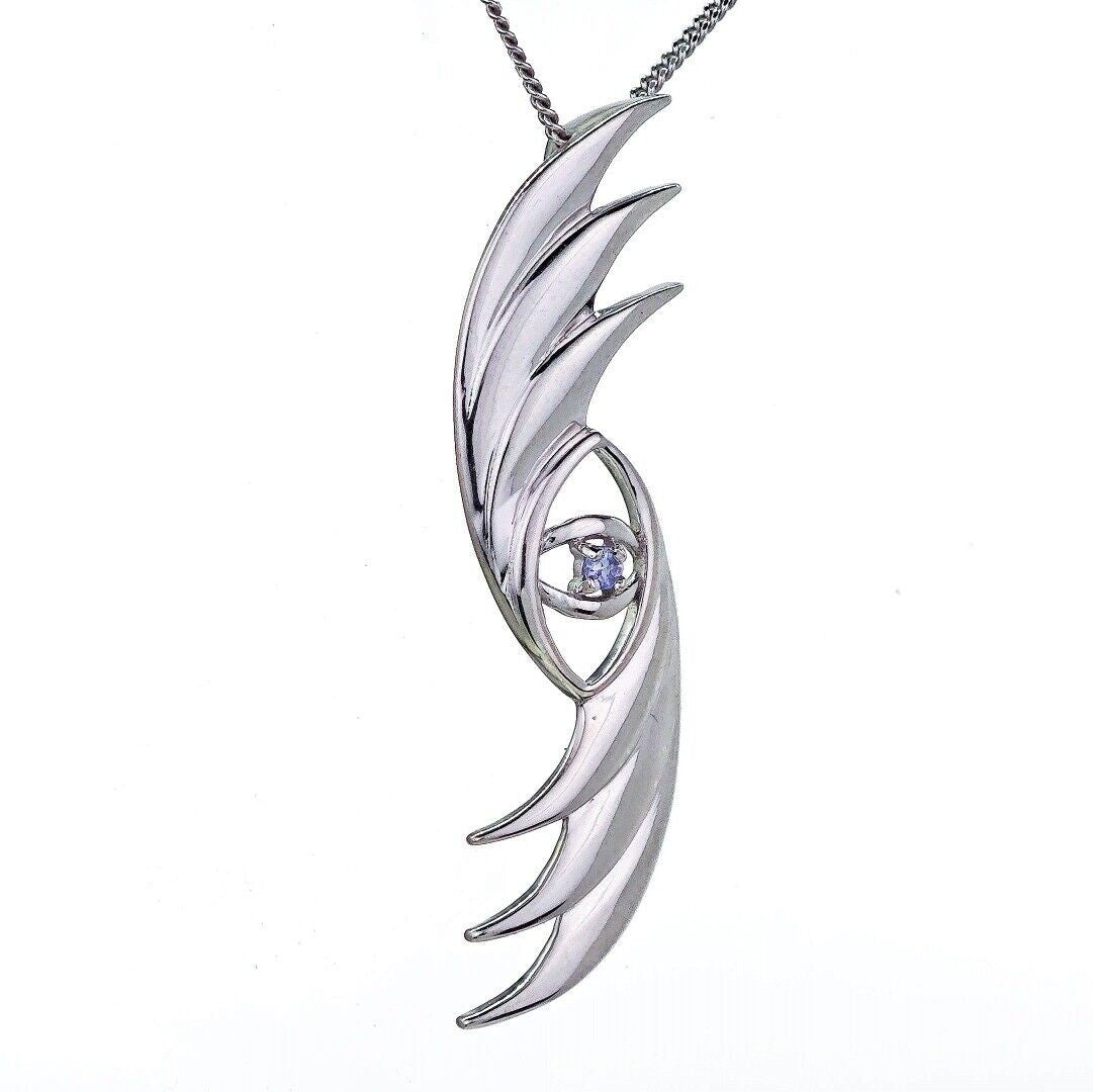 Tanzanite Necklace Sterling Silver Natural Blue Gemstone