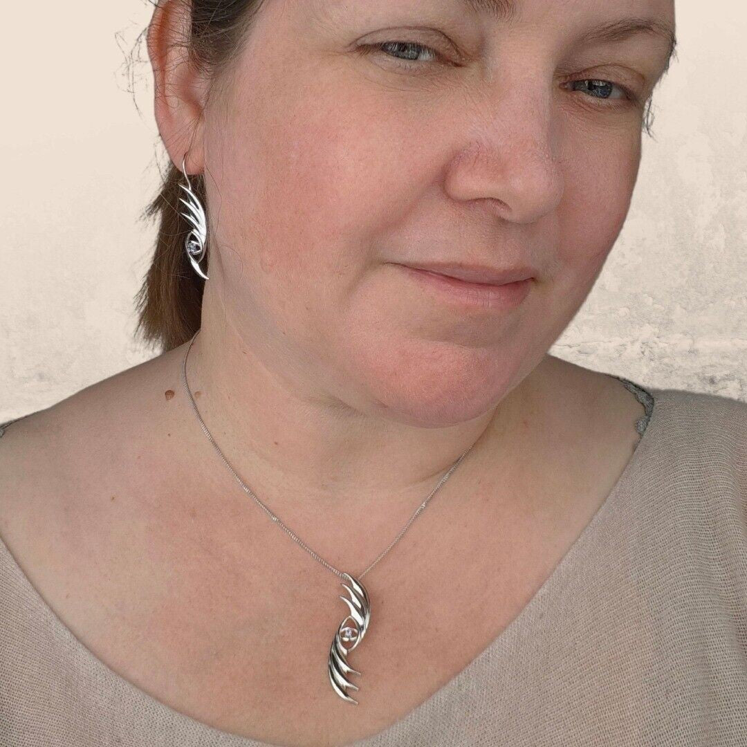 Tanzanite Necklace Sterling Silver Natural Blue Gemstone