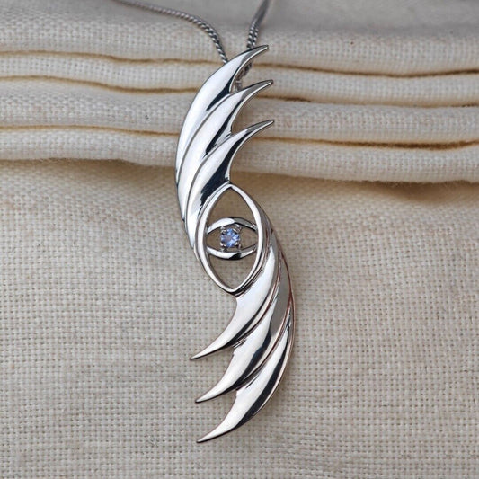 Tanzanite Necklace Sterling Silver Natural Blue Gemstone
