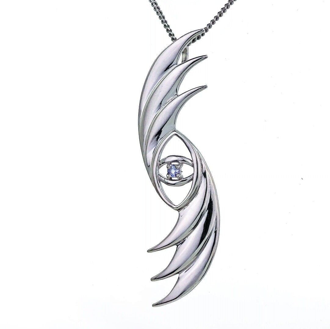 Tanzanite Necklace Sterling Silver Natural Blue Gemstone