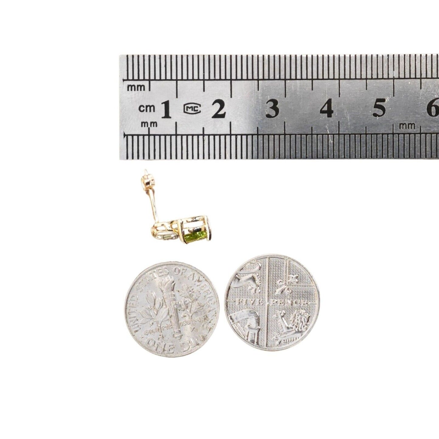 9ct Peridot  Diamond Earrings Gold Studs Natural Green Gemstones 1ct