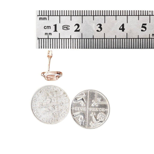 9ct Morganite Diamond Earrings Gold Studs Natural Gemstones 0.70ct
