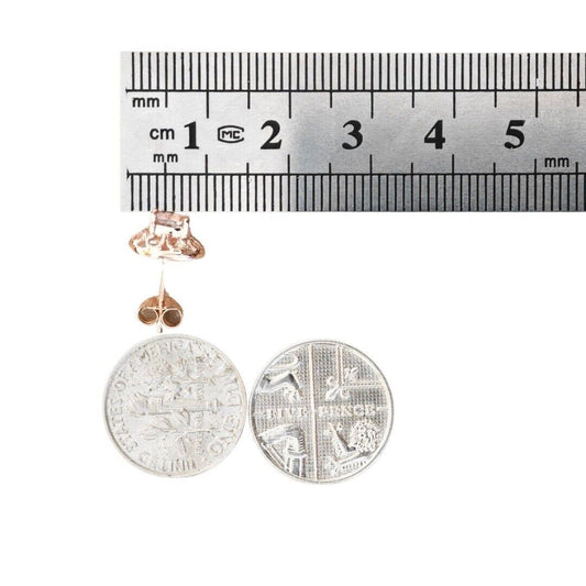 9ct Morganite Earrings Rose Gold Studs Natural Pink Gemstones 0.37ct