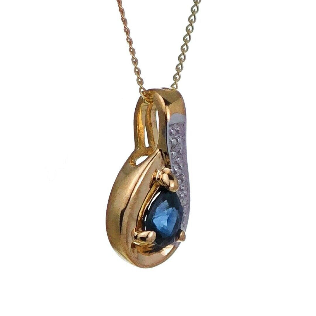 Sapphire Pear Necklace