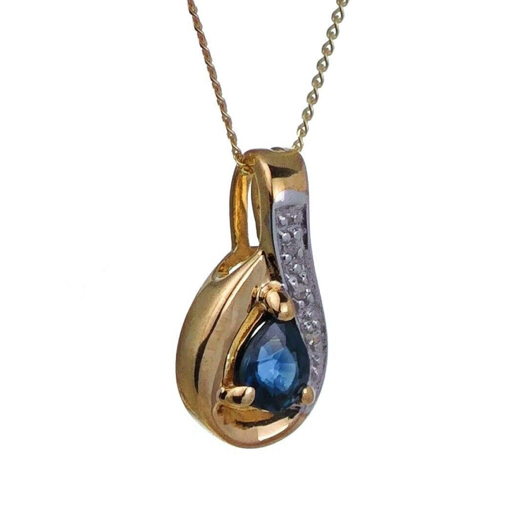 Sapphire Pear Necklace