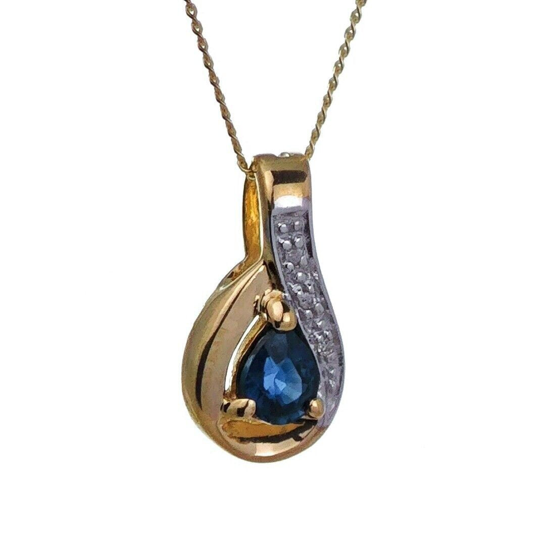 Sapphire Pear Necklace