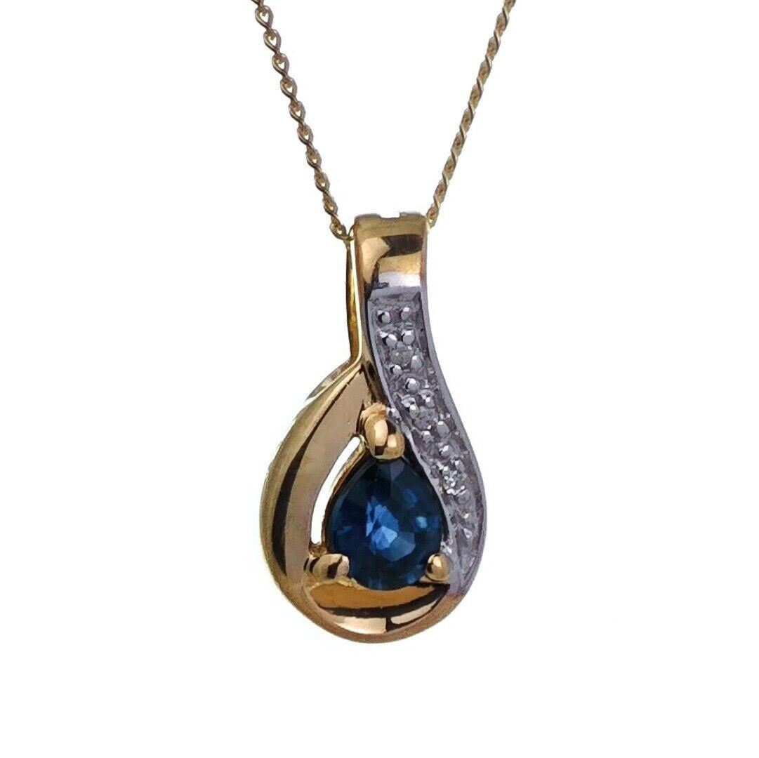 Sapphire Pear Necklace