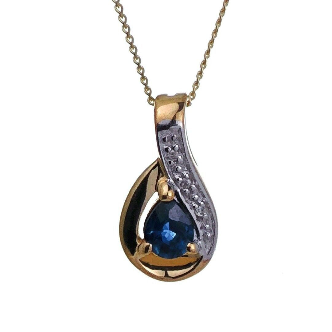 Sapphire Pear Necklace