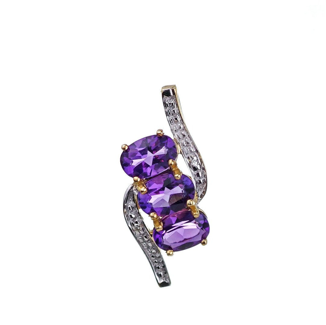 Amethyst Oval Necklace in 9ct Gold