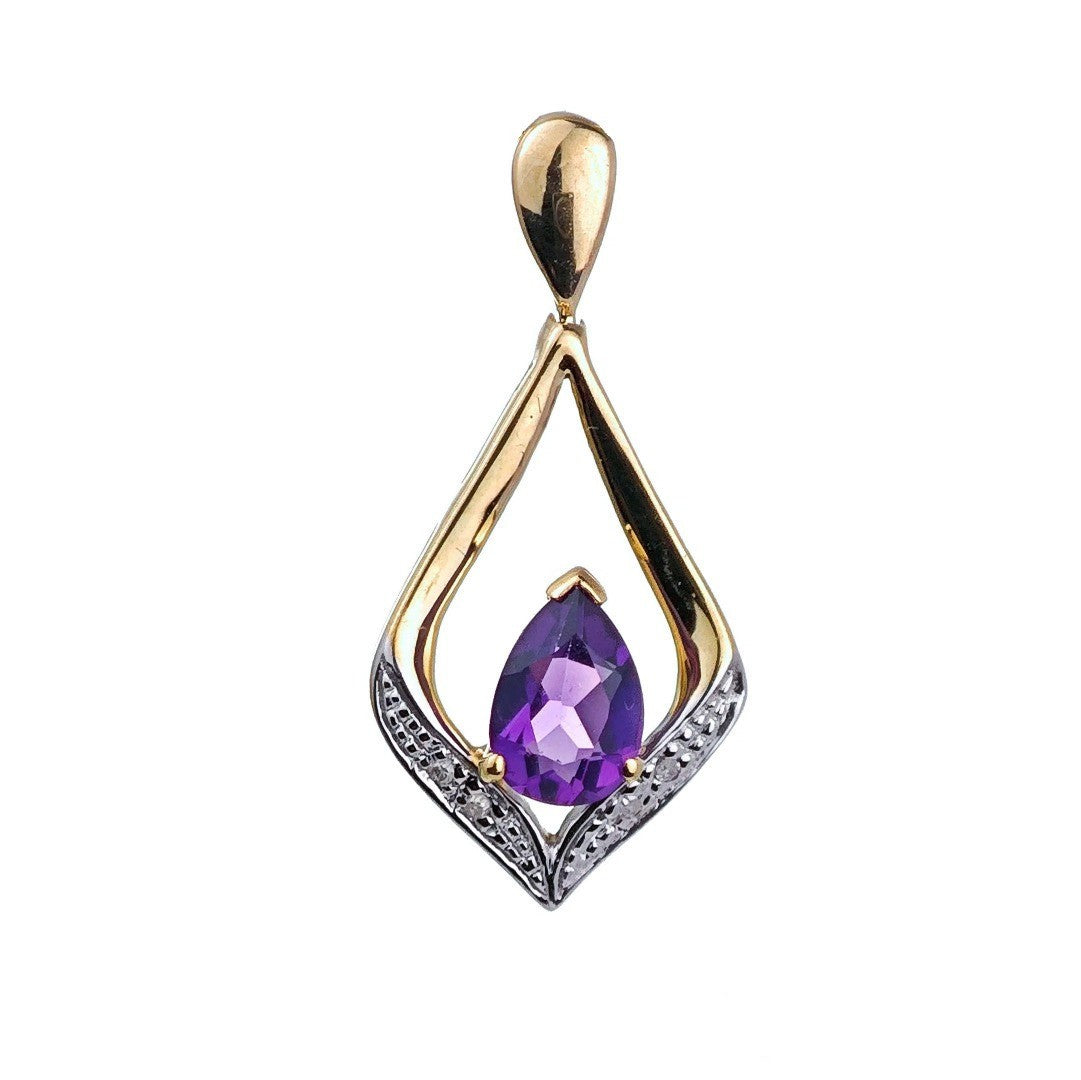 Amethyst Pear Necklace in 9ct Gold