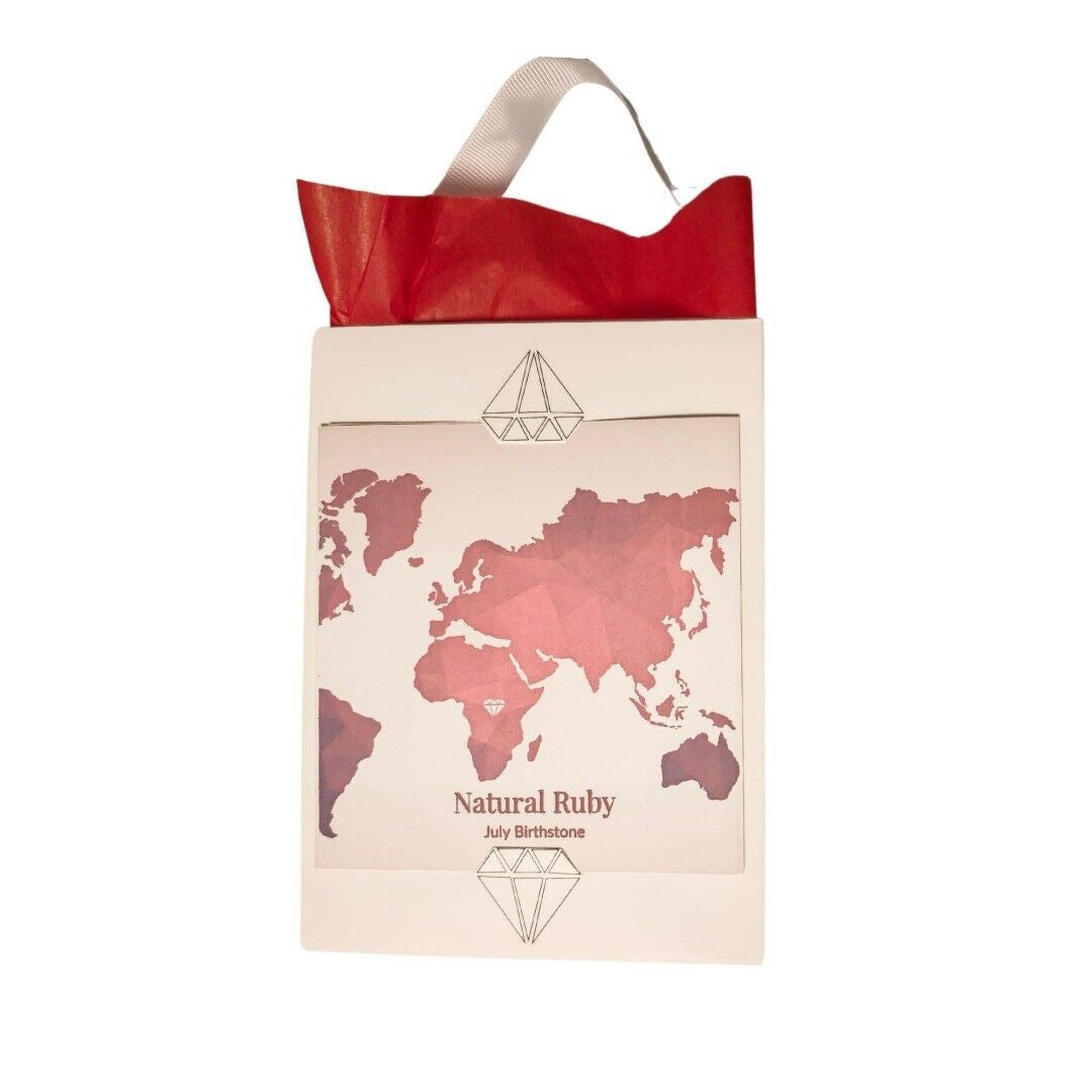 9ct Ruby Diamond Necklace Yellow Gold 0.35ct Red Pearl Natural Gemstone