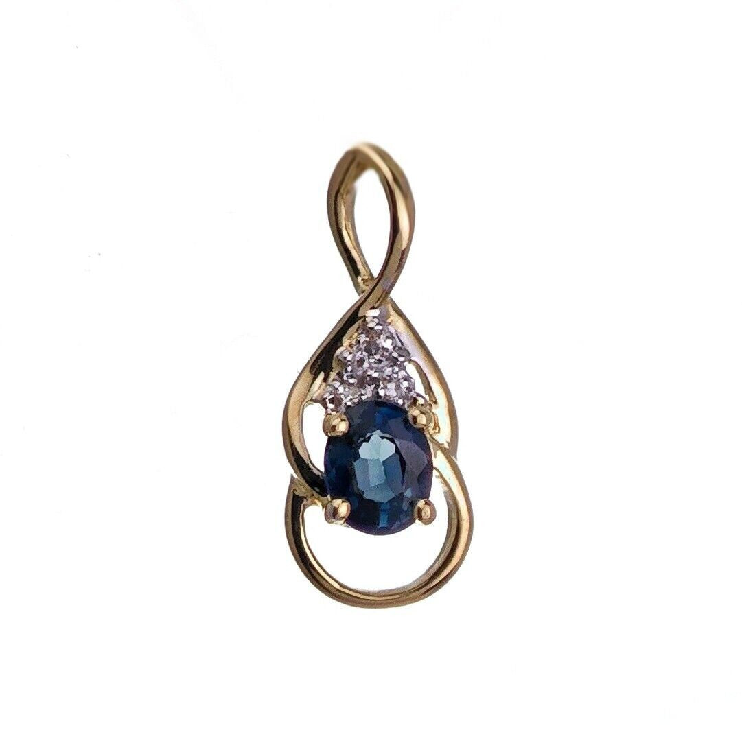 9ct Sapphire Necklace Yellow Gold 0.43ct Blue Oval Natural Gemstone
