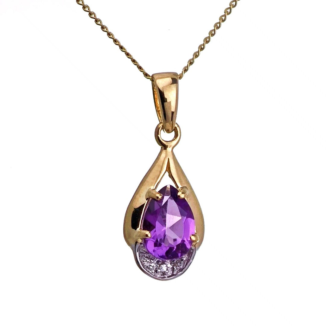 Amethyst Necklace in Gold – Perfect Gift for Her