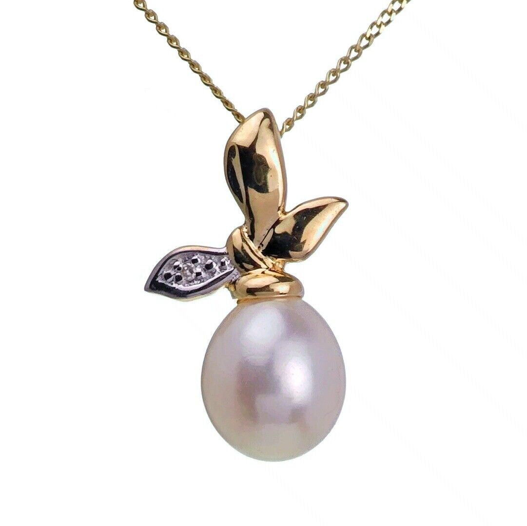 9ct Pearl Necklace Yellow Gold