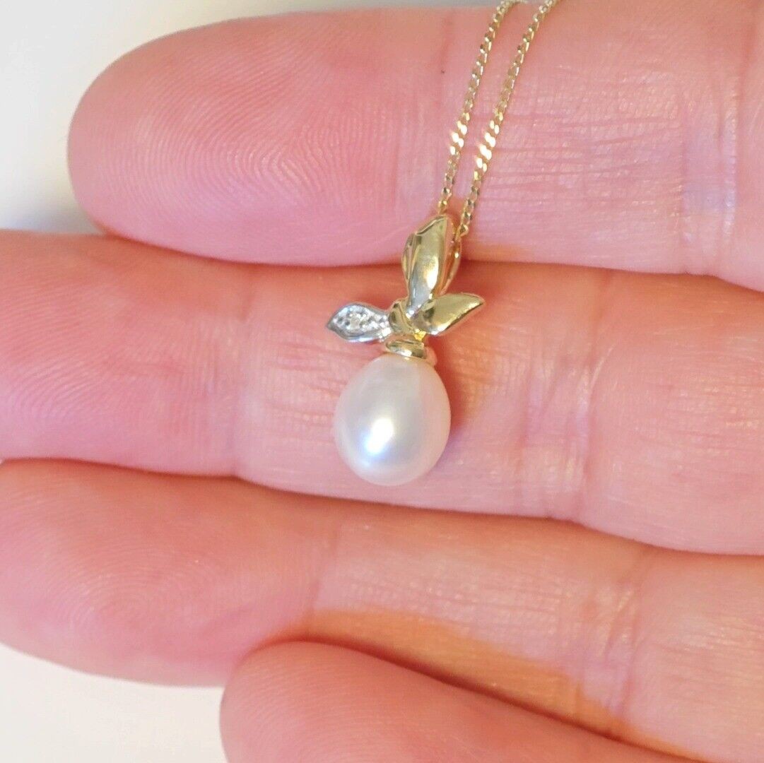 9ct Pearl Necklace Yellow Gold