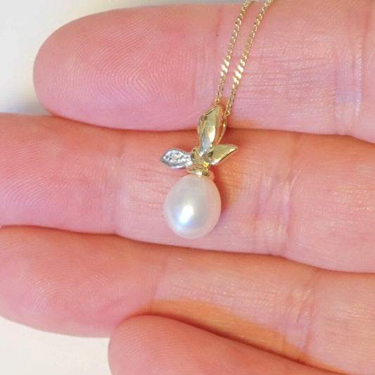 9ct Pearl Necklace Yellow Gold