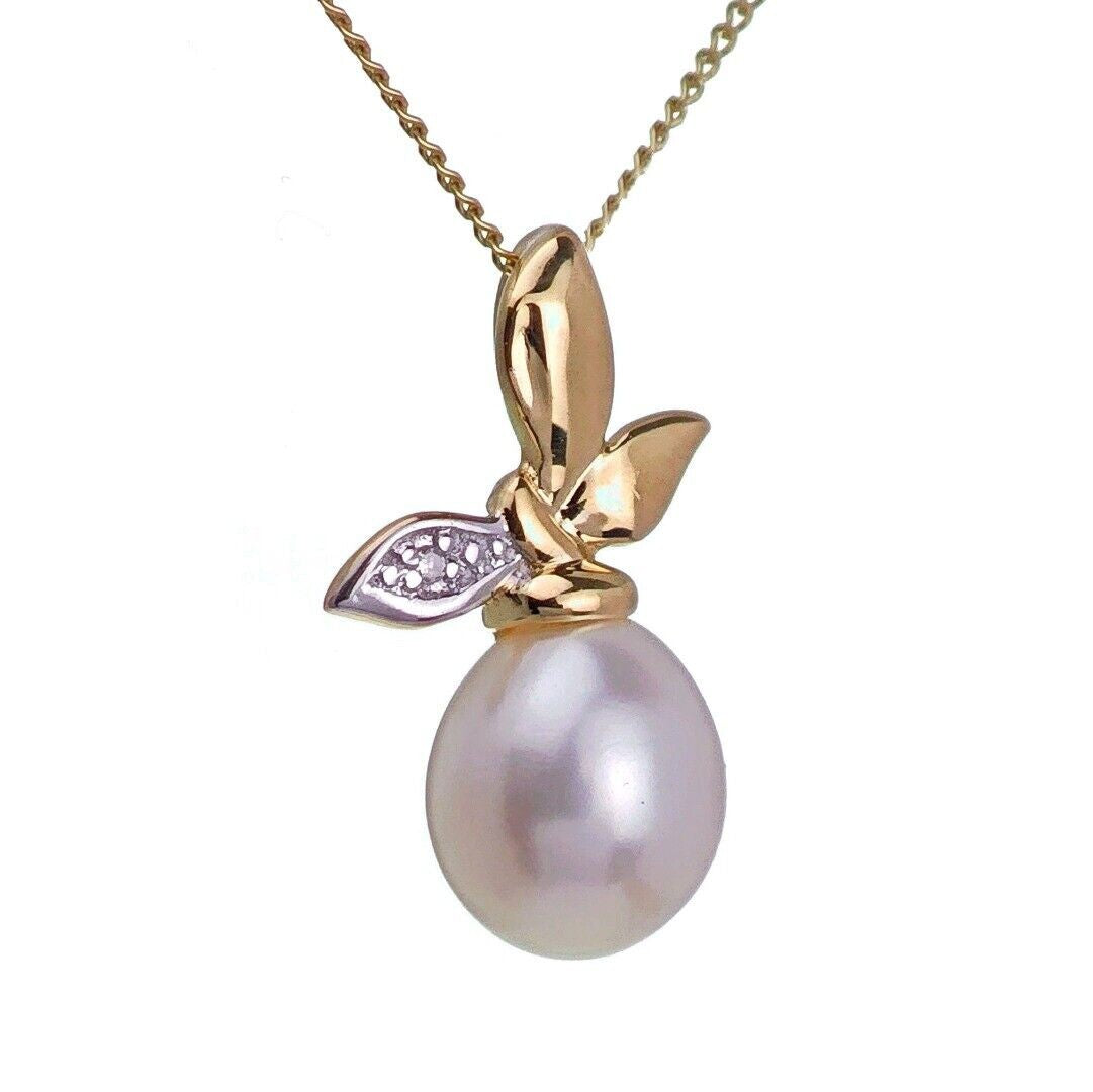 9ct Pearl Necklace Yellow Gold