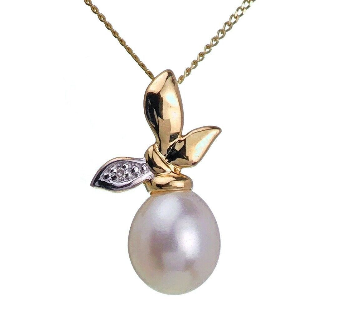 9ct Pearl Necklace Yellow Gold