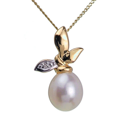 9ct Pearl Necklace Yellow Gold