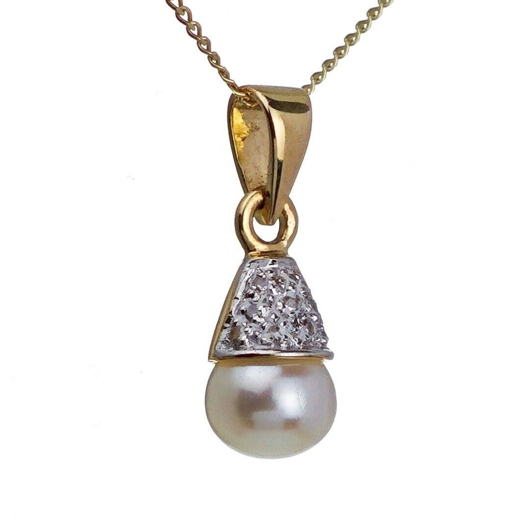 9ct Pearl Necklace Yellow Gold