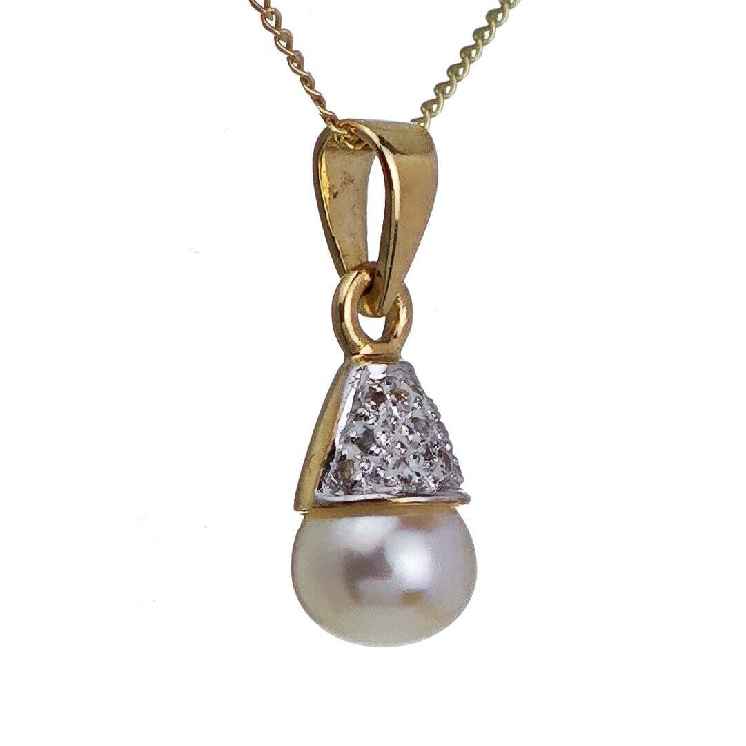 9ct Pearl Necklace Yellow Gold