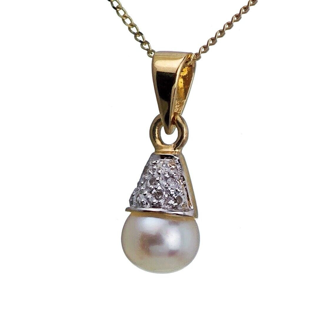 9ct Pearl Necklace Yellow Gold