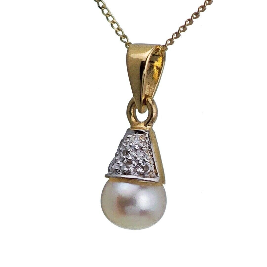 9ct Pearl Necklace Yellow Gold