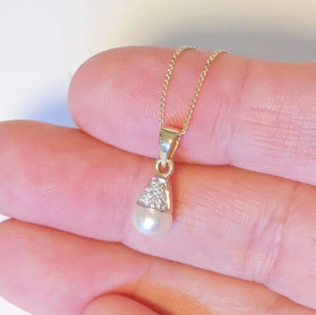 9ct Pearl Necklace Yellow Gold