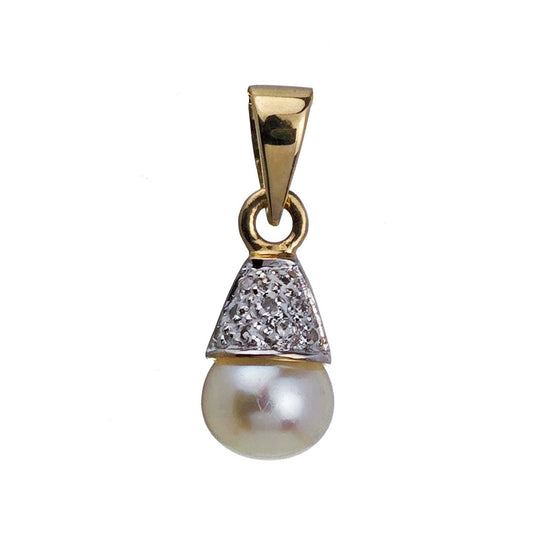 9ct Pearl Necklace Yellow Goldct White Round Natural Gemstone