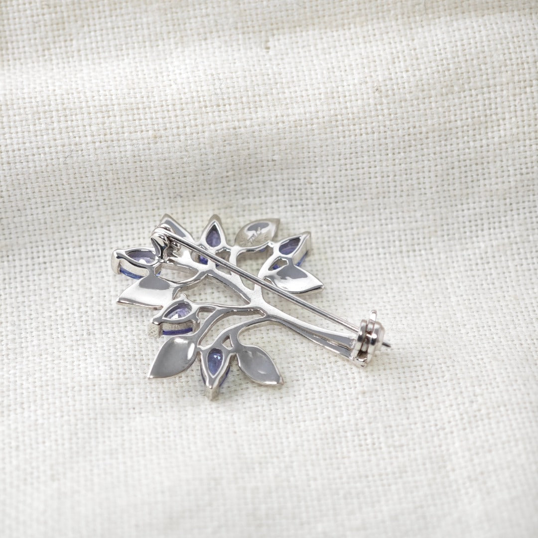 Tanzanite Tree of Life Brooch in Sterling Silver