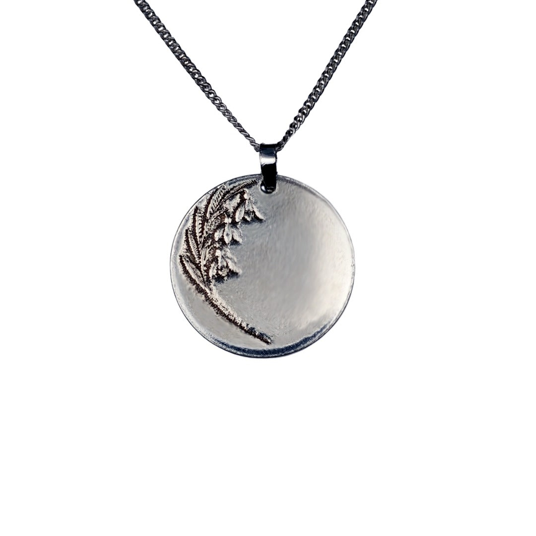 Snowdrop Birth Flower Necklace  January Pendant in Recycled Sterling Silver  Personalised & Handmade in UK