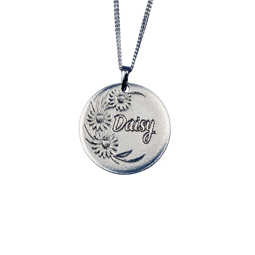 daisy birth flower necklace - april designed in the UK
