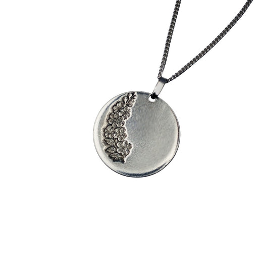 Larkspur Birth Flower Necklace  July Pendant in Recycled Sterling Silver  Personalised & Handmade in UK