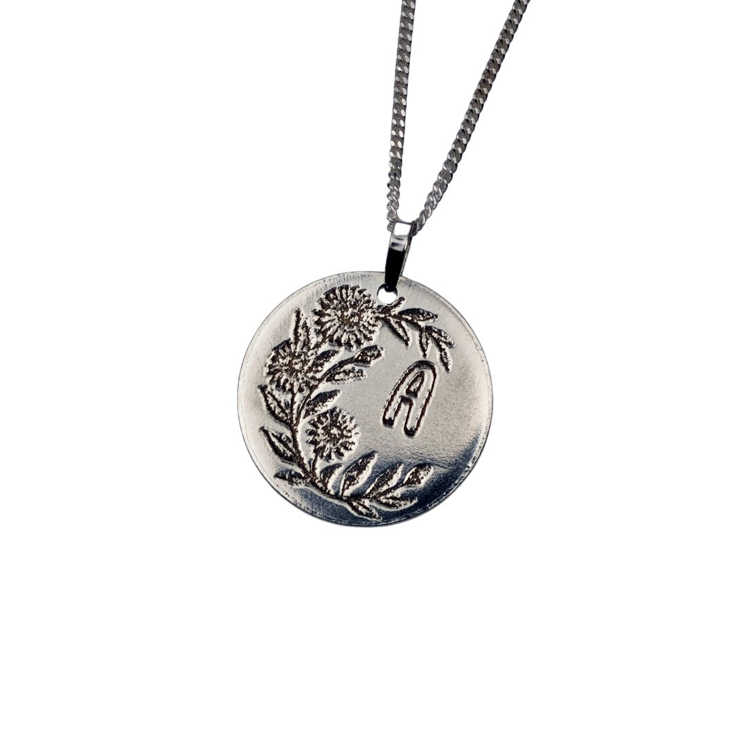 aster birth flower necklace - september designed in the UK