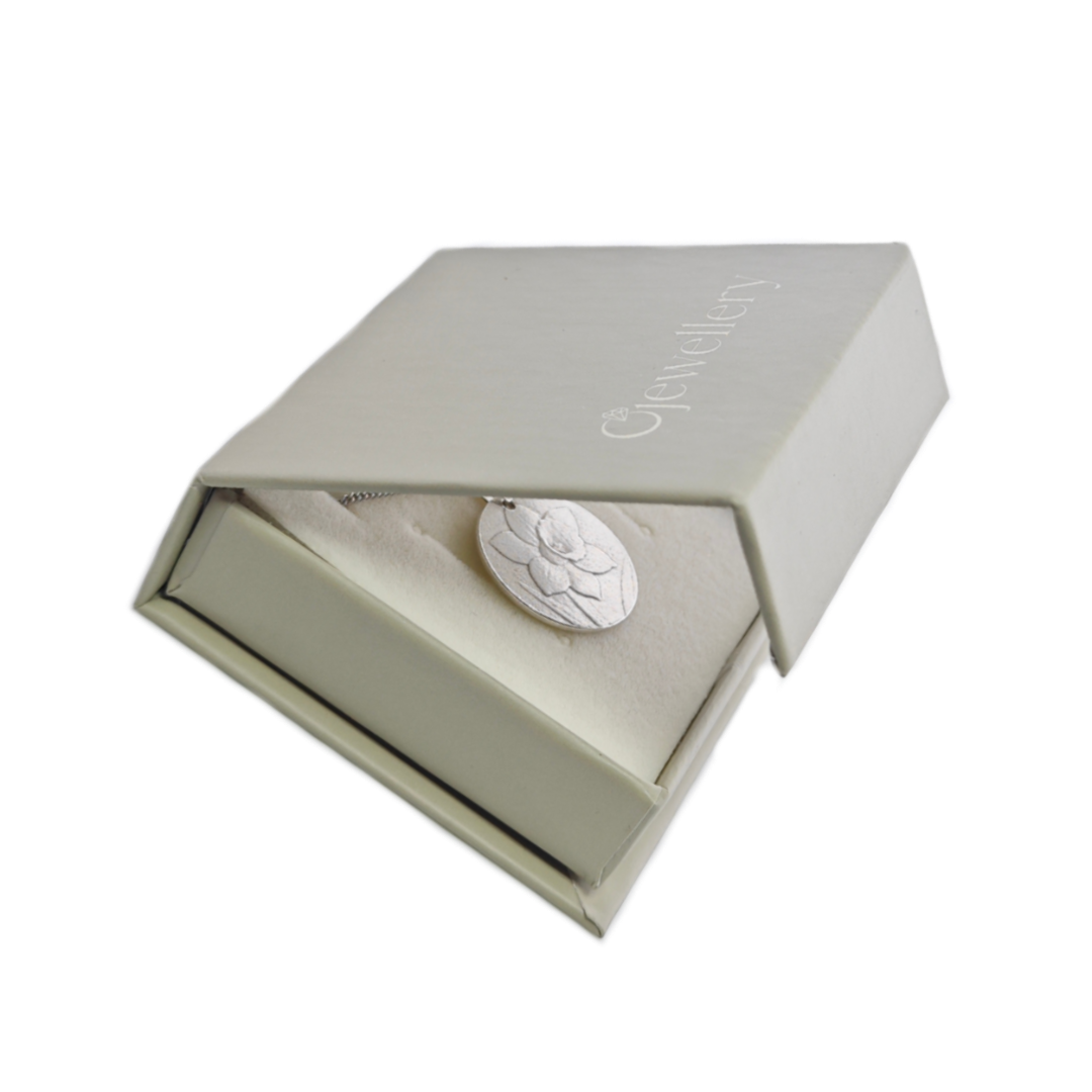 Silver Daffodil Coin Necklace Pendant Engrave Option Personalise 925