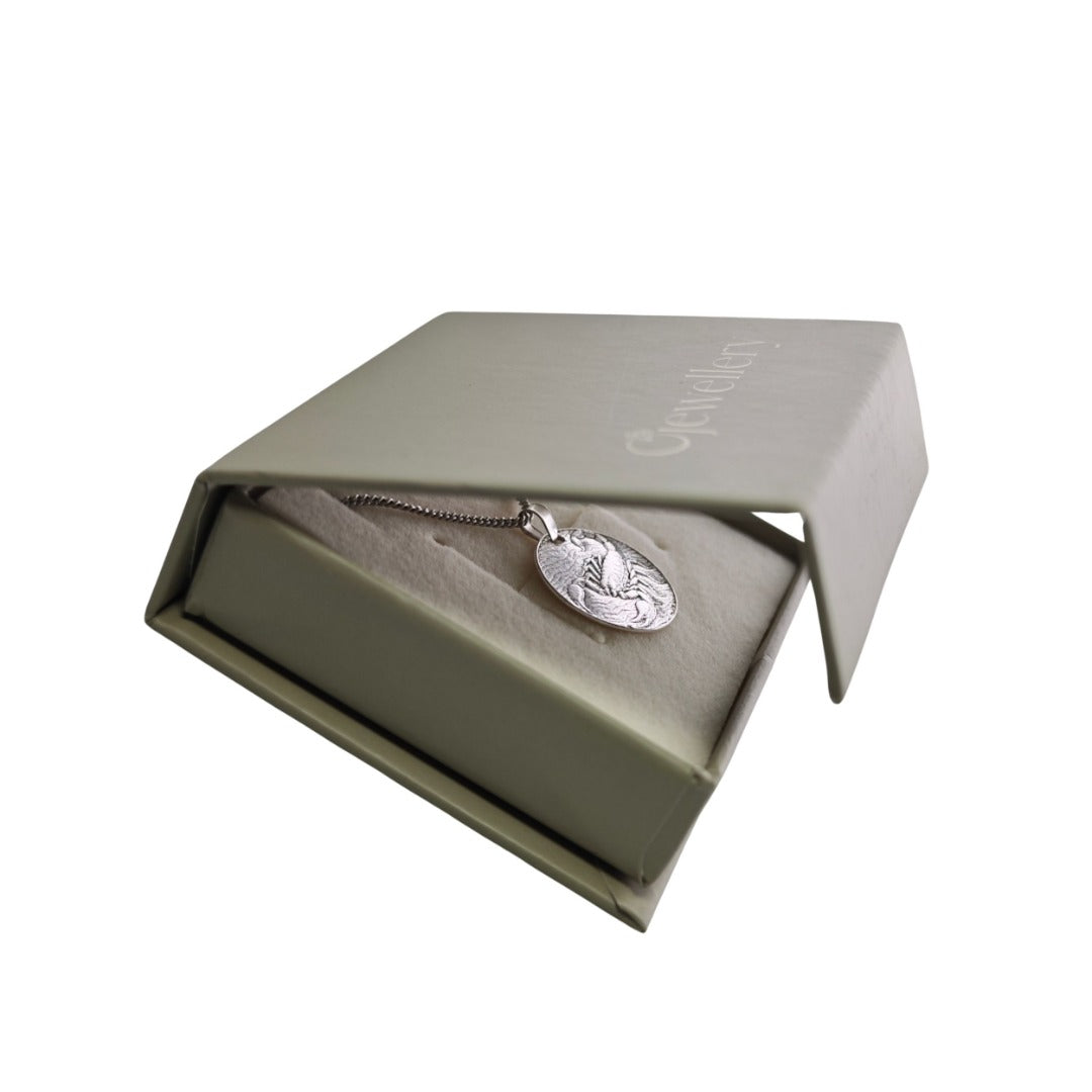 Silver Scorpion Coin Necklace Pendant Engrave Option Personalise Scorpio Zodiac