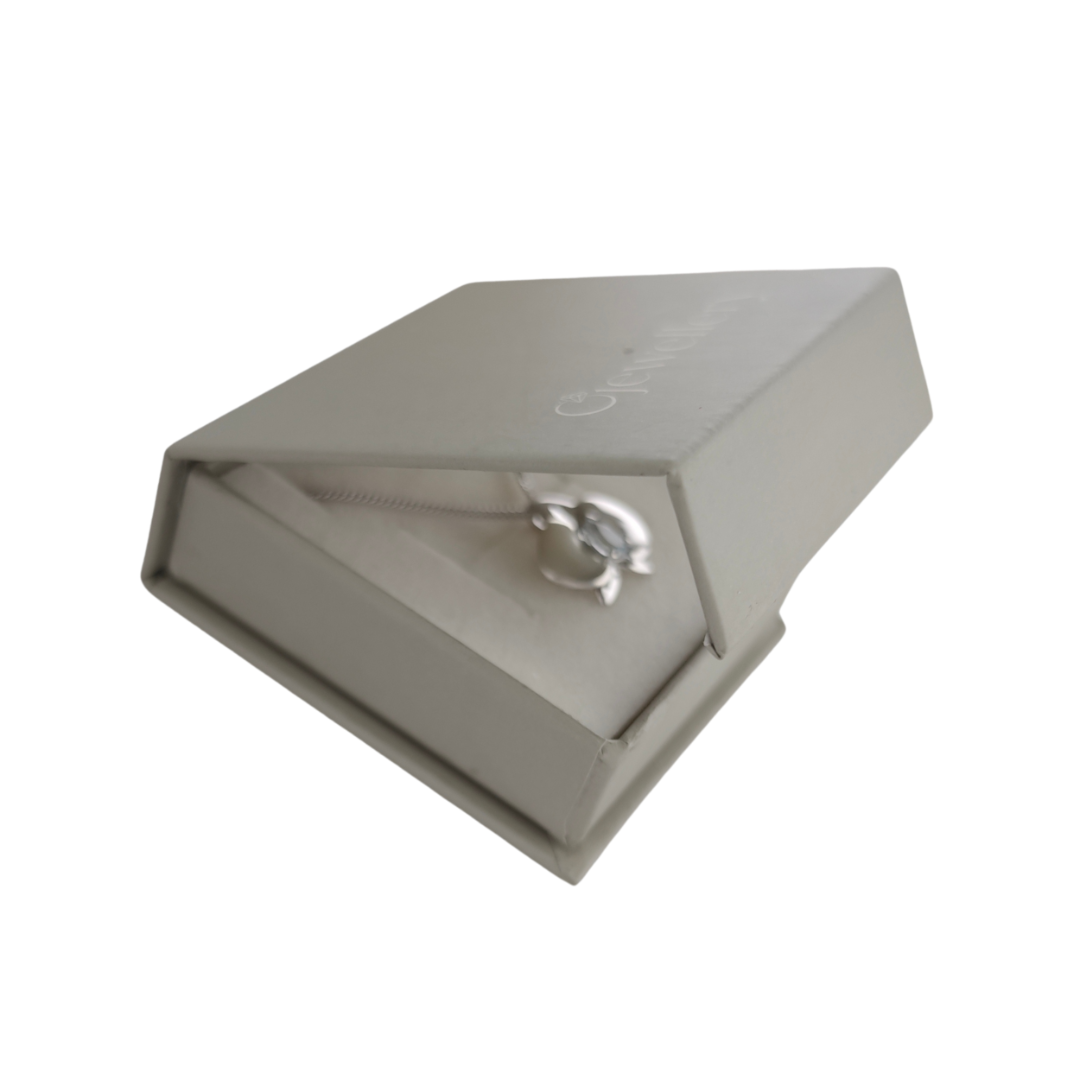 Silver Aquamarine Aphrodite Orchid Necklace