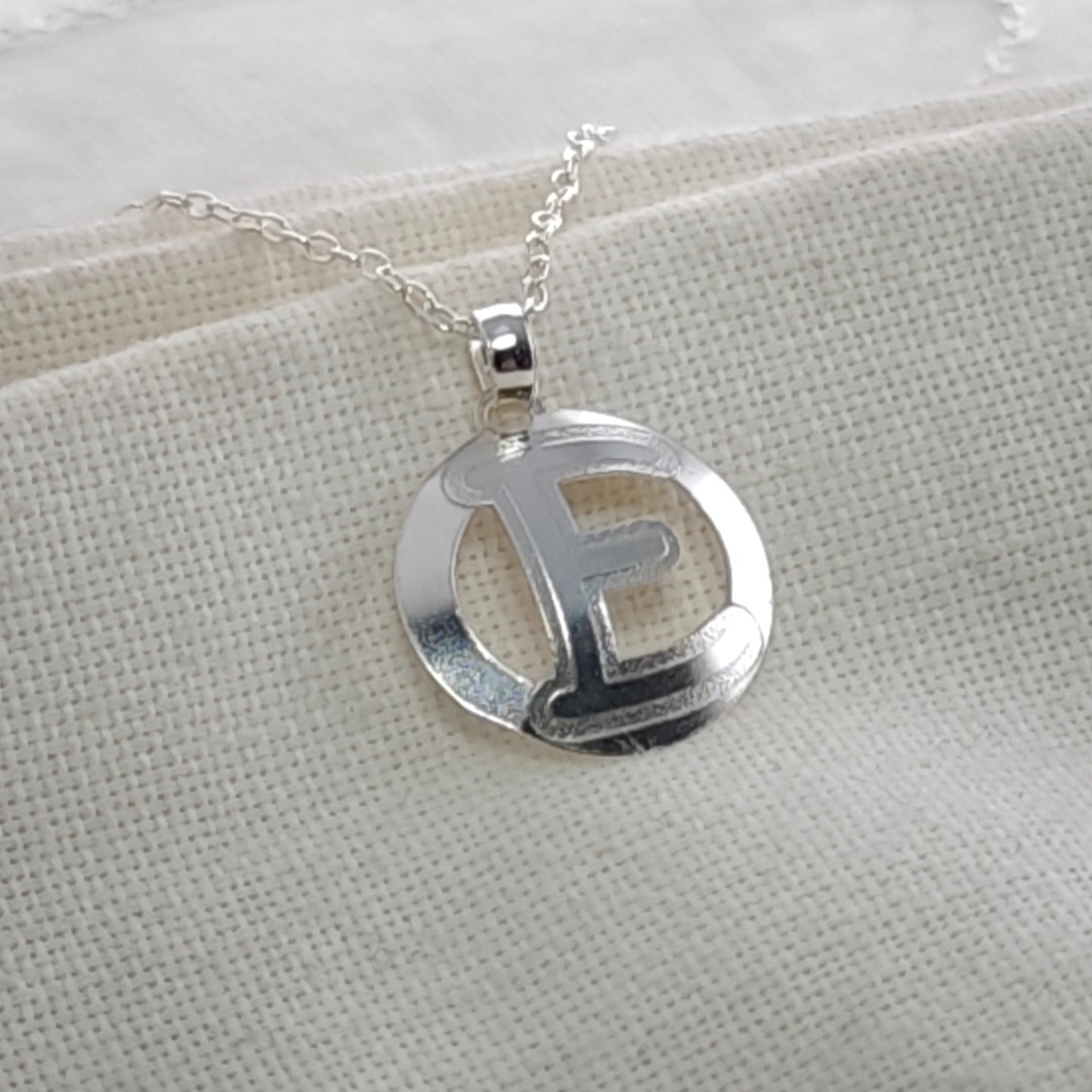 Sterling Silver Initial Necklace A-Z Letter Gift for Her UK Handmade