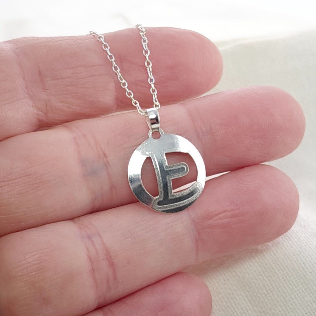 Sterling Silver Initial Necklace A-Z Letter Gift for Her UK Handmade