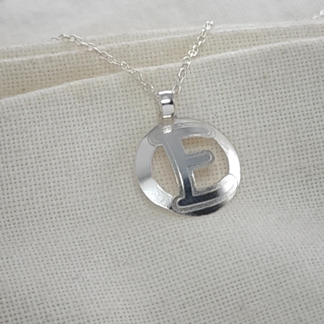 Sterling Silver Initial Necklace A-Z Letter Gift for Her UK Handmade