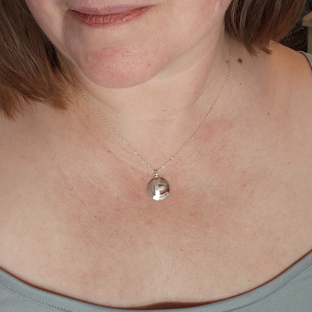 Sterling Silver Initial Necklace A-Z Letter Gift for Her UK Handmade