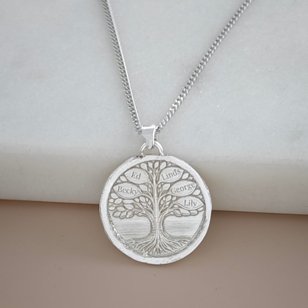 Sterling Silver Family Tree Necklace
