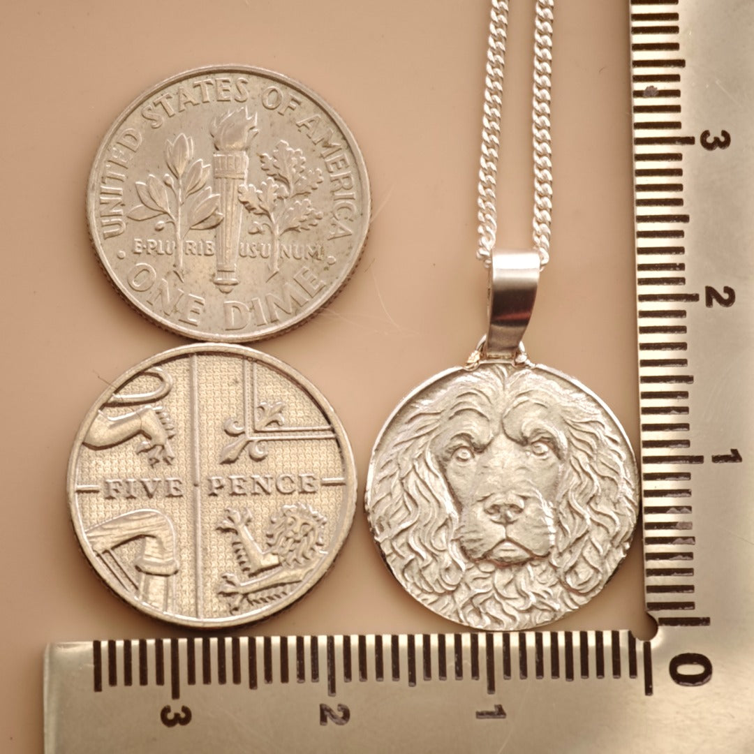 Cockapoo Engraved Sterling Silver Coin Necklace