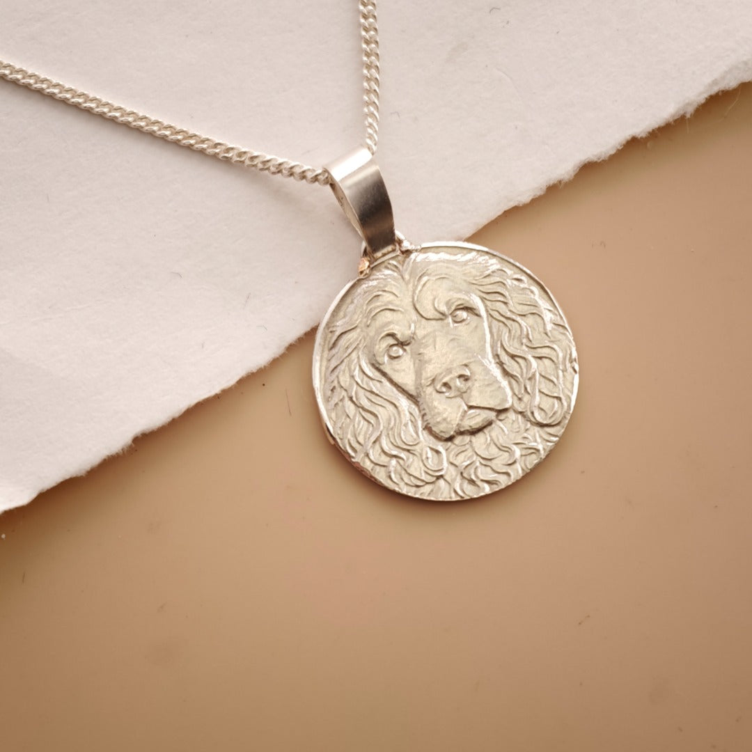 Cockapoo Engraved Sterling Silver Coin Necklace