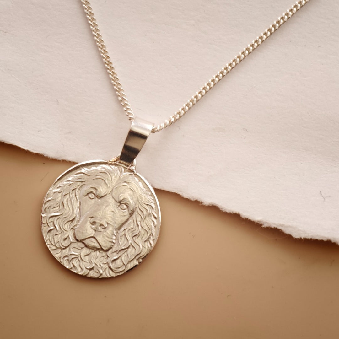 Cockapoo Engraved Sterling Silver Coin Necklace