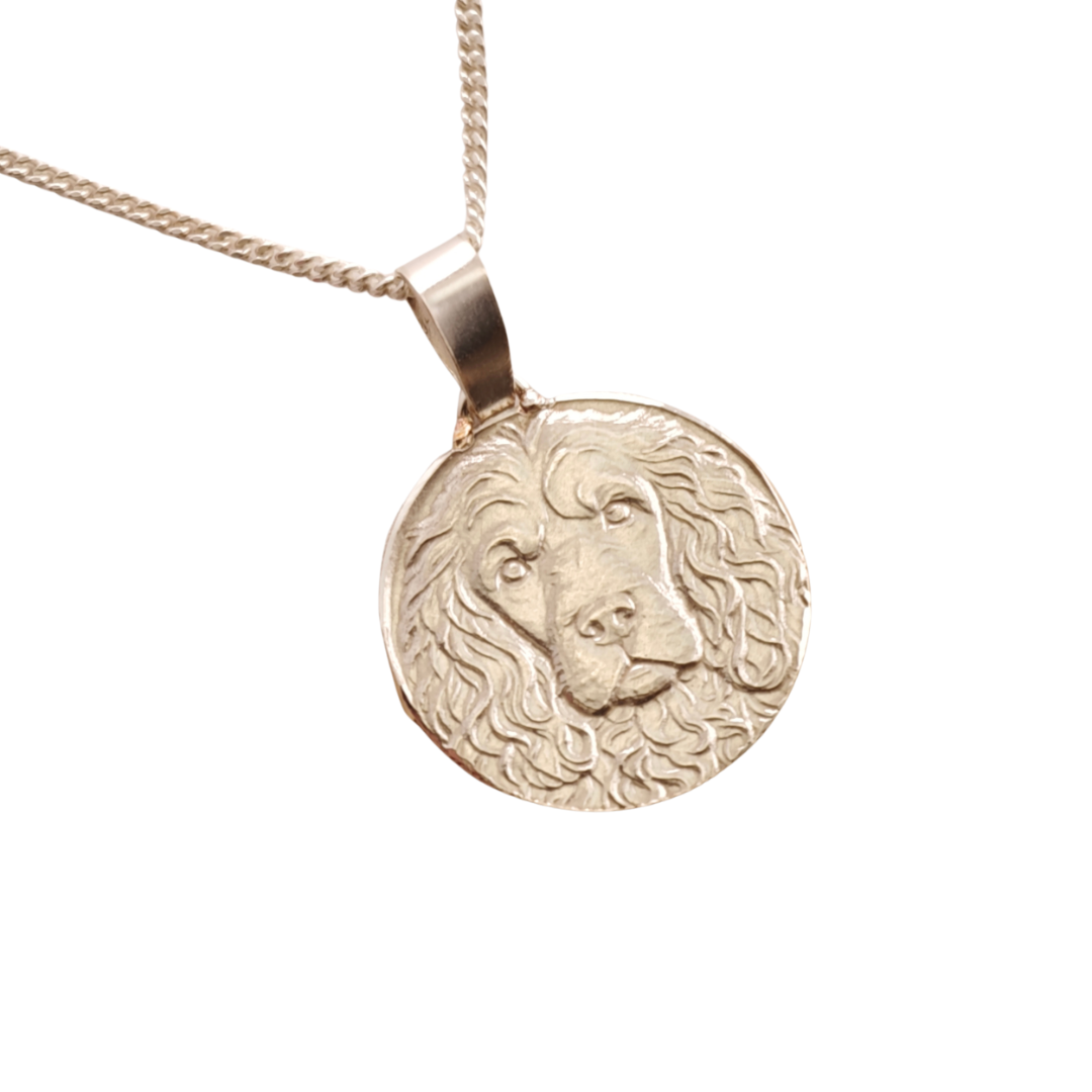 Cockapoo Engraved Sterling Silver Coin Necklace