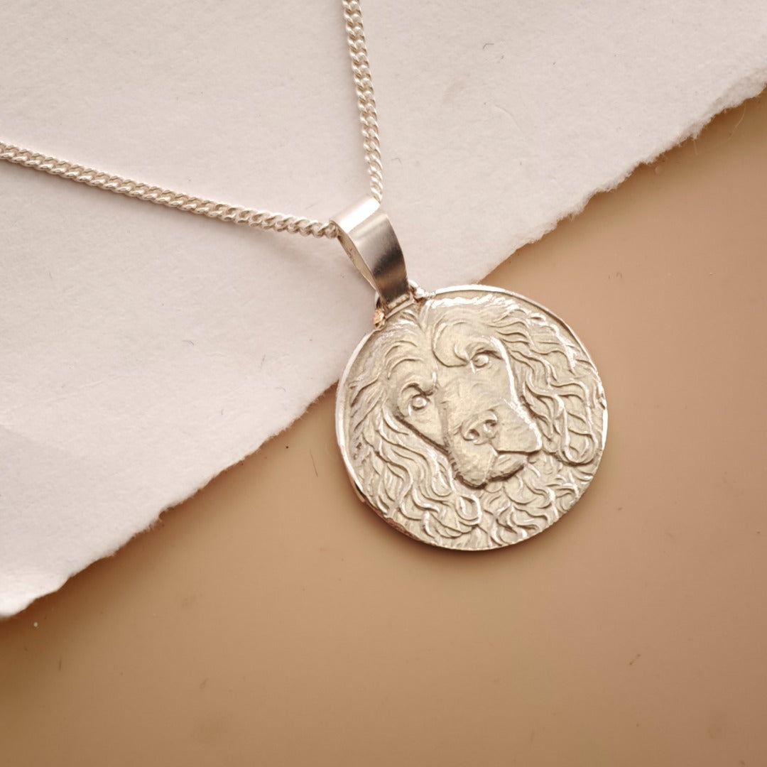 Cockapoo Engraved Sterling Silver Coin Necklace