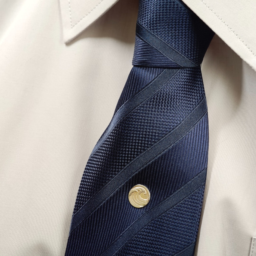Wave Sterling Silver Tie Pin Ocean Inspired Men's Tie Tack Gift for Him