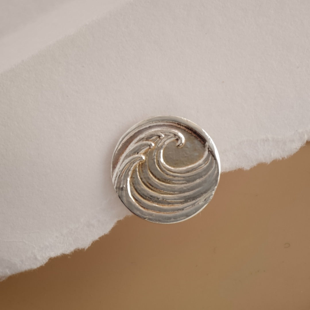 Wave Sterling Silver Tie Pin Ocean Inspired Men's Tie Tack Gift for Him